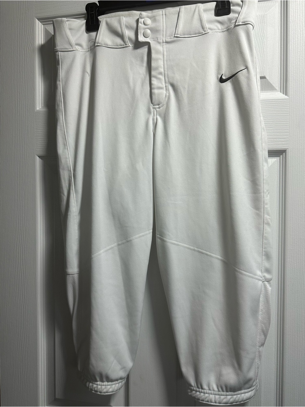 Nike Men’s White Baseball Pants with Black Swoosh